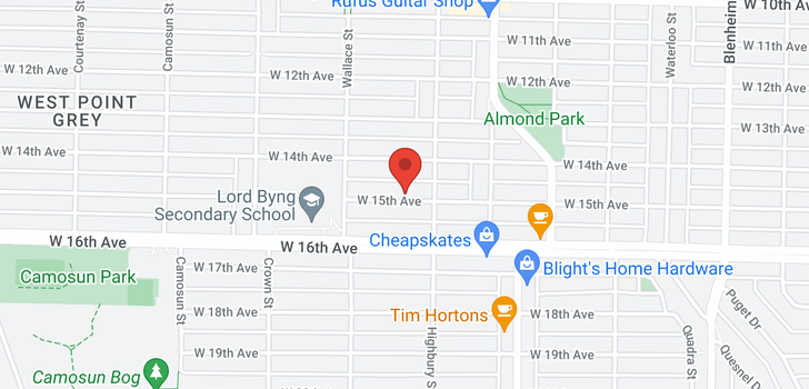 map of 3833 W 15TH AVENUE